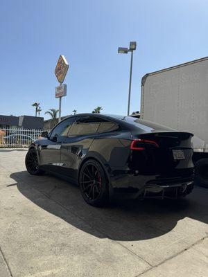 2023 Black Tesla Y Vossen wheels