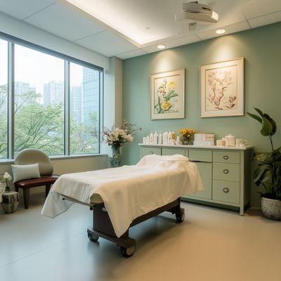 Peaceful clinic space in an integrative healthcare setting