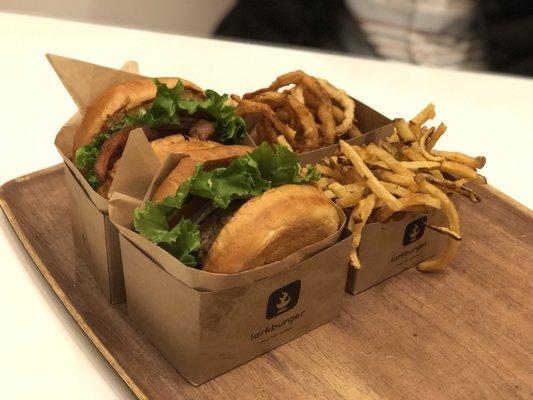 Burgers and Fries and Onion Rings