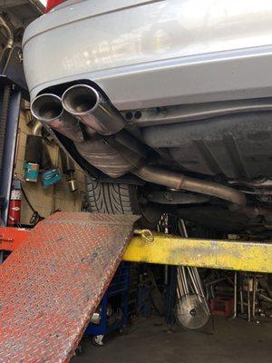 AMG E63 mufflers that were installed.