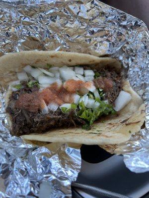 Barbacoa taco- waited 40 yrs to have that taste in my mouth that only TX can provide. Mmmmm