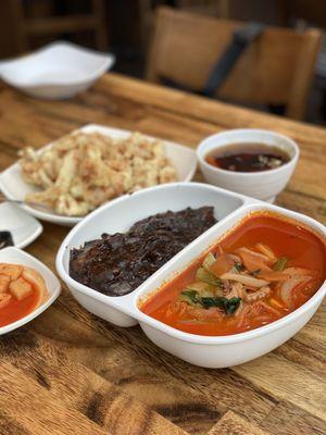 jjam ppong and jajangmyeon combo