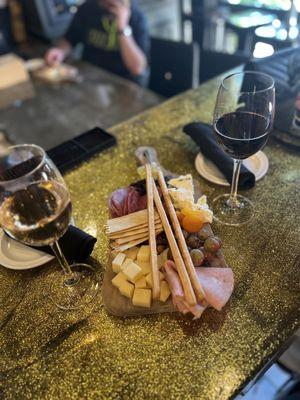 Small Charcuterie Board & wine