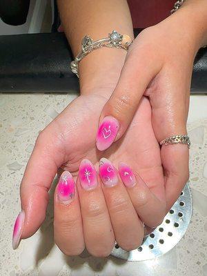 A beautiful nail design done by one of the ladies at Passion Nails