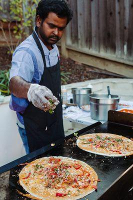 Masala veggie dosa station