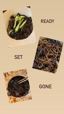 3 stages of my Jajangmyeon