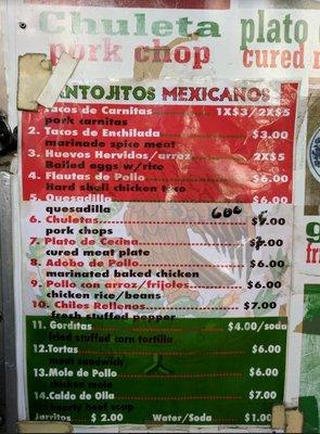 menu