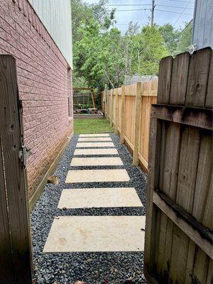 Gravel and pavers installed