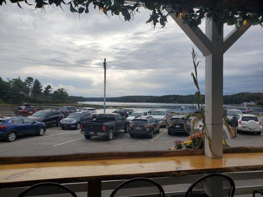 The view from the deck overlooks the beautiful Damariscotta River