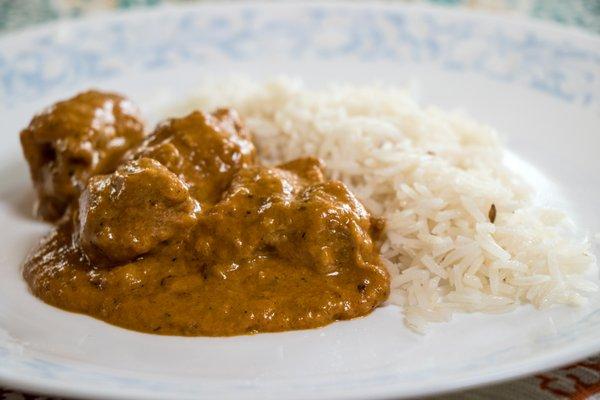 Korma Lamb and Basmati Rice. (Take-out)