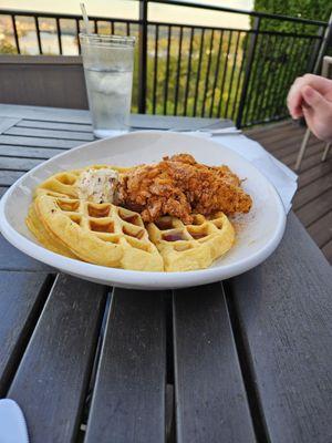 Chicken and waffles - waffles tasted metallic unfortunately