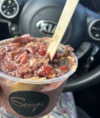 Large portion of Nutty Cacao Acai Bowl