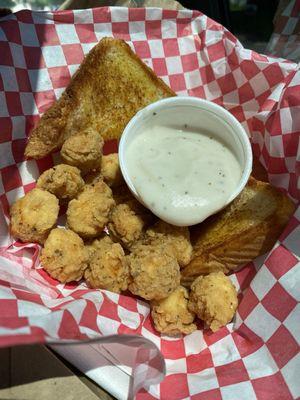 Popcorn chicken great! not too much batter so not crunchy