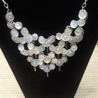 Mother of Pearl buttons used in this gorgeous 
necklace