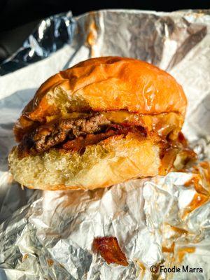 Cheddar bacon bbq burger