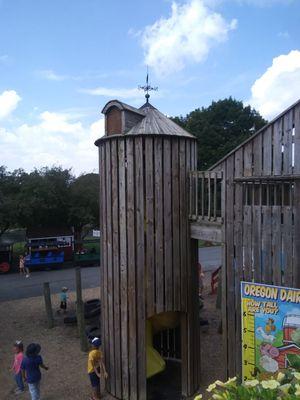 Playground with silo slide