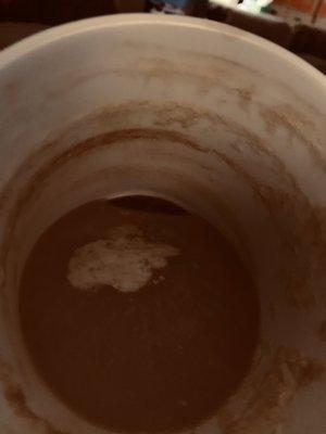 End of the drink.  There is a layer of chocolate residue at the bottom.