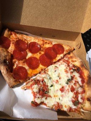 Pepperoni Slice and Margherita Slice