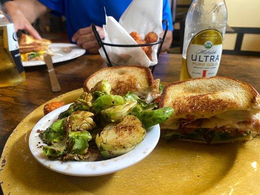 Turkey bacon panini & Brussel sprouts