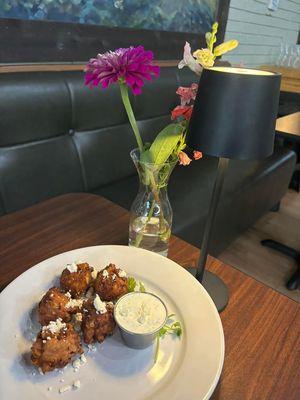 Street Corn Hush Puppies with crema