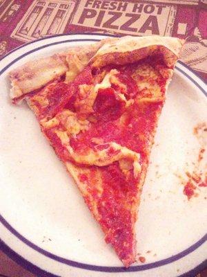 The slice that had all the cheese and toppings fall off........ewww