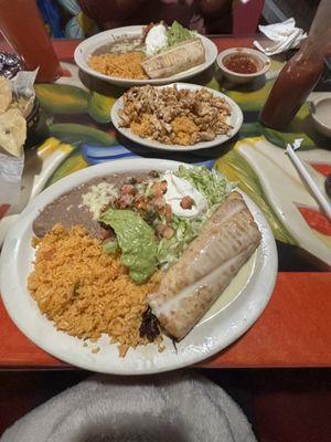 2 Chimichangas and a Happy Plate.