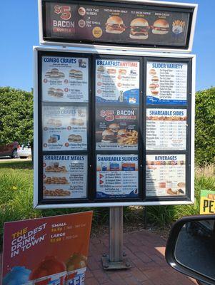 Drive-thru menu.