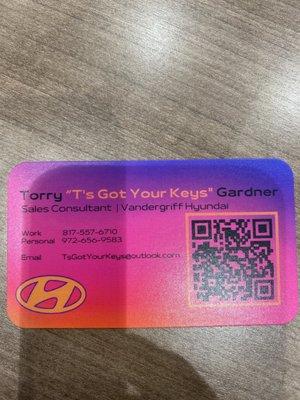 Call Torry Gardner if you need a car!