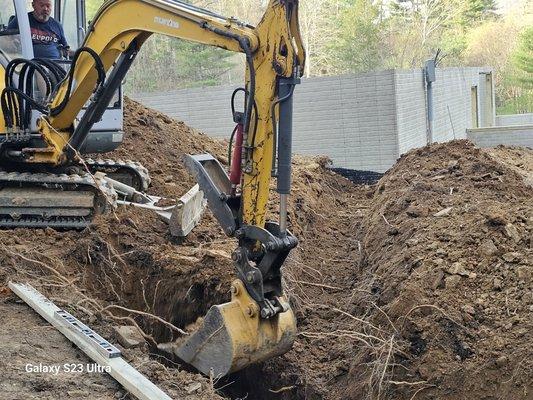 Propane tank underground placement.