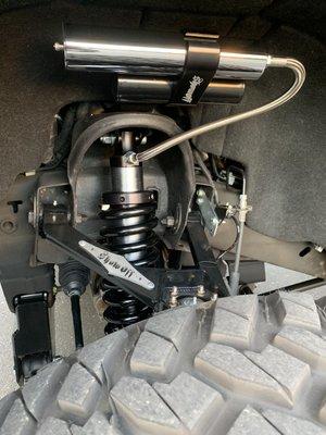 Boxed upper control arms and coil over conversion on our 7" show off suspension lift kit