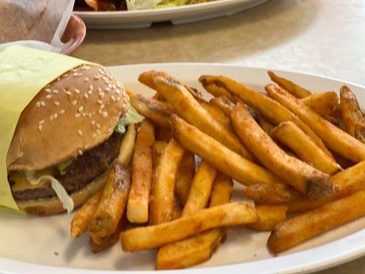 New!! Cheeseburger combo; Coke can.