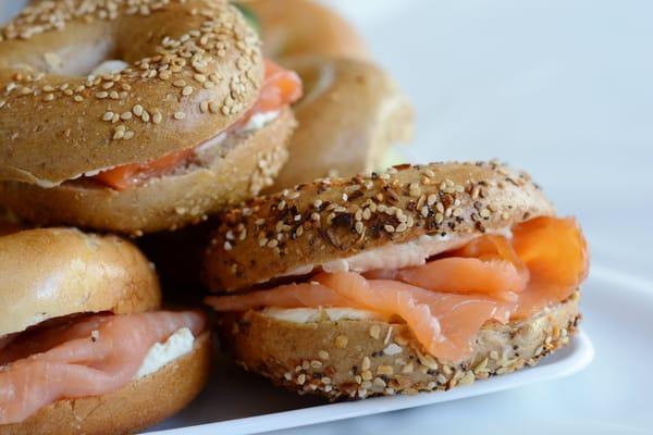 Mini Smoked Salmon & Cream Cheese Bagels