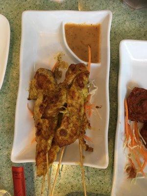 Chicken Satay. As good as the ones we get from Flushing!