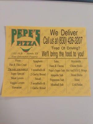 Delivery flyer