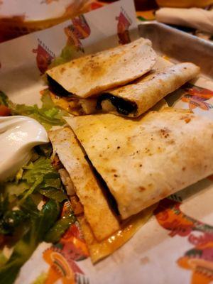 Shrimp and spinach Quesadillas