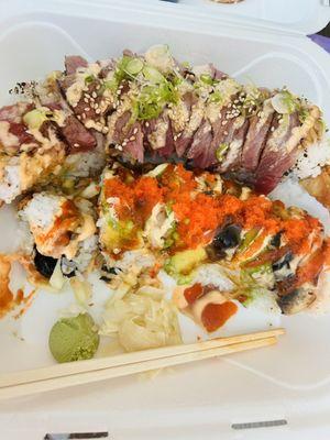 Tuna tataki and viagra specialty rolls