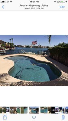 One of our favorite simple pools by the lake. And of course the flag flying in the background stands proud.