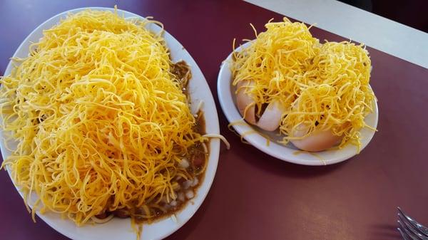 Chili 5 way and Coney