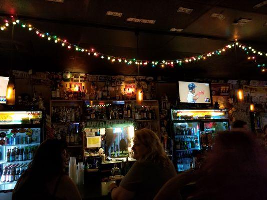 Dive bar rules dictate you must have Christmas lights