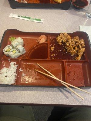 Demolished sesame chicken bento box ‍