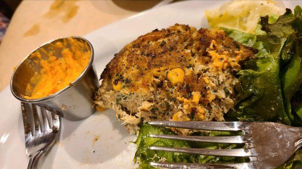 BLUE crab cake with a generous amount of crab