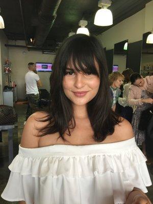 Claudia with bangs and soft layers by Steven at Rosanno Ferretti West Avenue