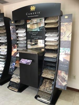 Cambria is one of the many natural quartz surfaces companies they distribute.