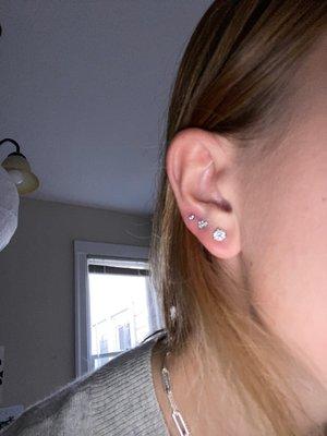 love this third piercing but my second piercing was not at all accurately used as a comparison for my other ear