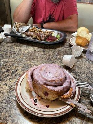 Huckleberry cinnamon roll - so delicious!