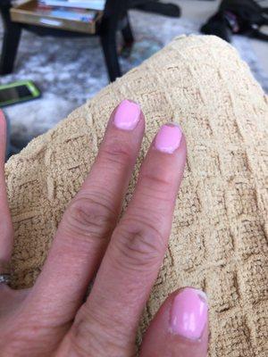 2 days post powder gel/dip manicure