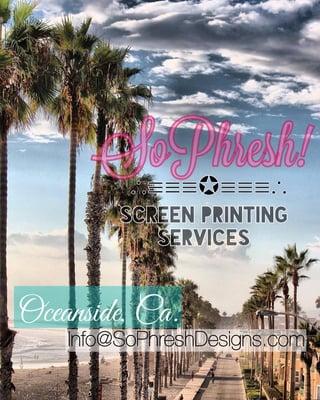 SoPhresh!
Silkscreening company specializing in Print, Design, & Branding. We can guarantee great quality,