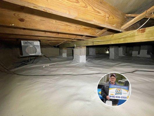 Jan Snider - Lebanon, TN, 37087 - Clean mold, Dehumidifier, seal vents, crawl space encapsulation with 15mil vapor barrier, French drain.