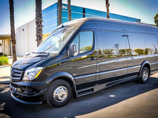 Luxury Party Bus - Mercedes Benz Party Limo Exterior Black