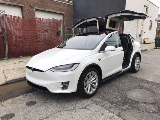 Tesla Model X with paint protection film installed.